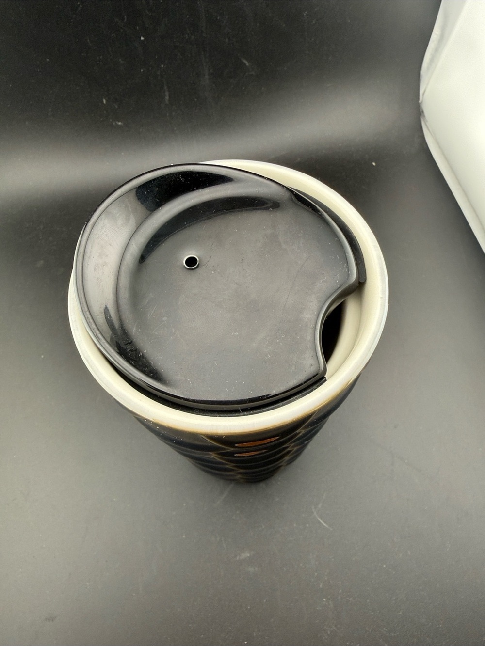 Starbucks gray iridescent siren mermaid scales ceramic tumbler with Lid 10 oz - Picture 3 of 4